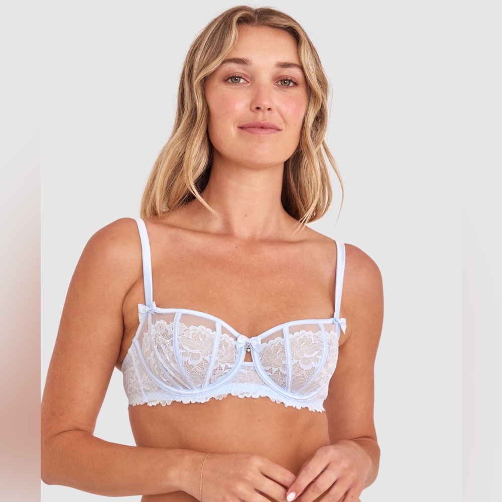 NWOT Bras N Things Bethany Underwire Bra - Pale Blue 32C